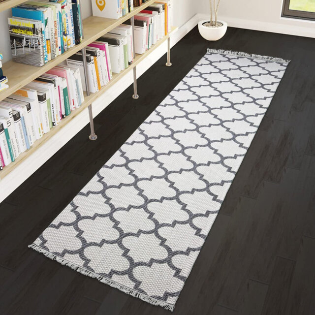 Ibanez Flatweave Cotton Cream/Grey Rug