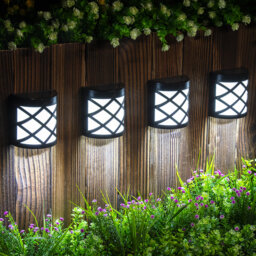 Matte Black 11cm H Solar Powered Outdoor Wall Lantern with Dusk to Dawn