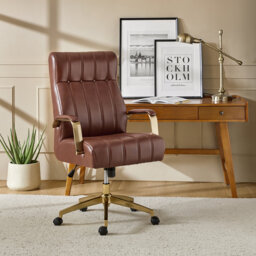 Conan 63.5cm W Mid-Century Modern Office Chair with Height Adjustable