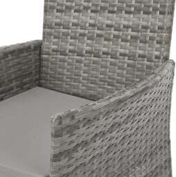 Lark Manor Sunray Outdoor Rattan Garden Bistro 3 Piece Set with Cushions Glass Top Table
