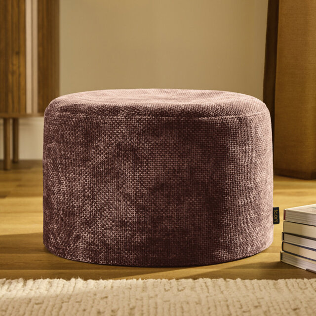 55cm Wide Round No Pattern Pouffe Ottoman