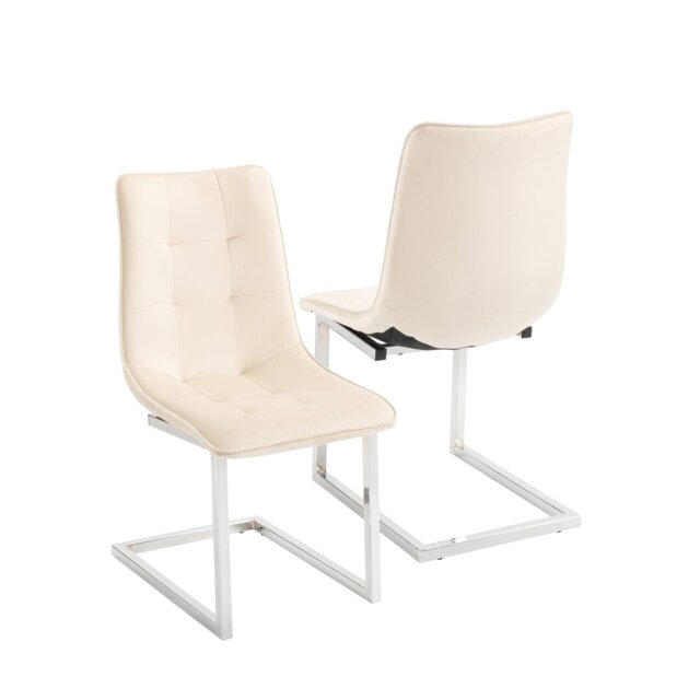 Wadley 46cm H Velvet Upholstered Metal Cantilever Chair