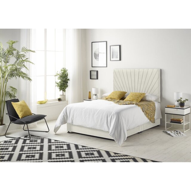 Schwerin Plush Velvet Divan Bed Set with Open coil Memory Foam Mattress No Headboard