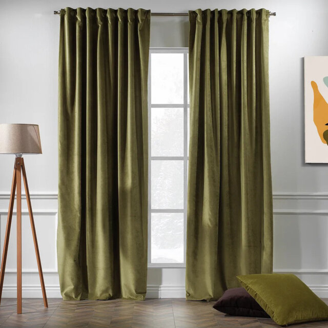 Extra Long & Extra Wide Matte Velvet Curtain Panel