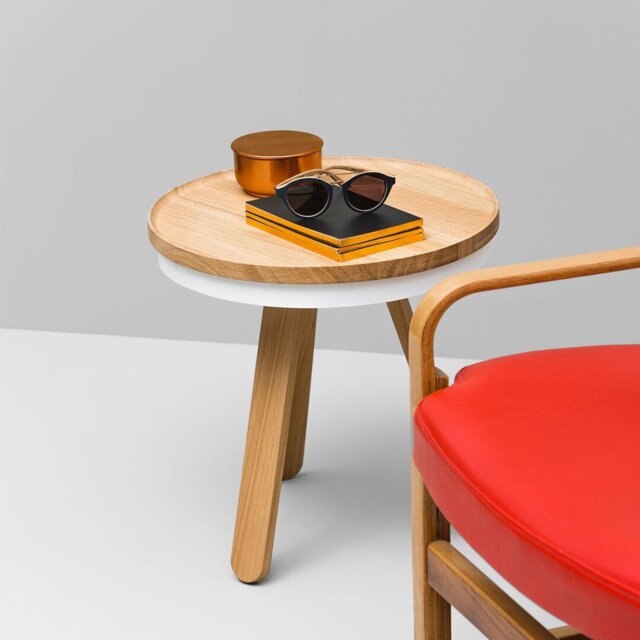 Solid Wood Tray Top End Table
