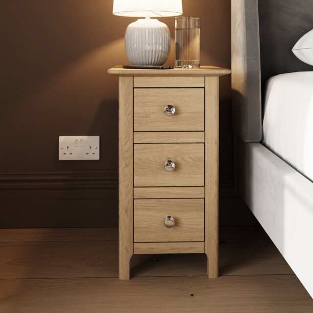 Casiano 34cm W 3 Drawer Bedside Table Nightstand Cabinet