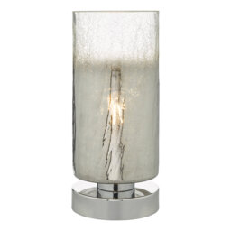 Deena Touch Table Lamp Polished Chrome Crackle Glass