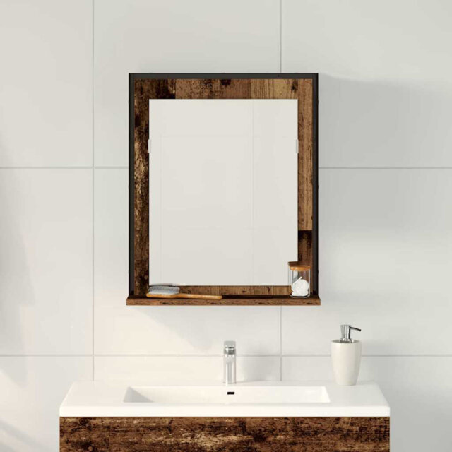 Bathroom Mirror 50 X 12 X 60 Cm Engineered Wood