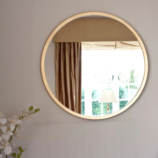 Contemporary Simple Round Mirror Gold