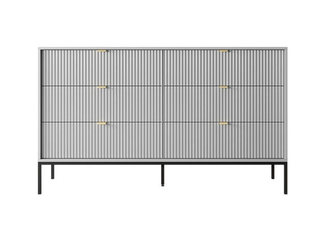 Stylish Nova Chest of Drawers W154cm in Grey Matt - Versatile Elegance