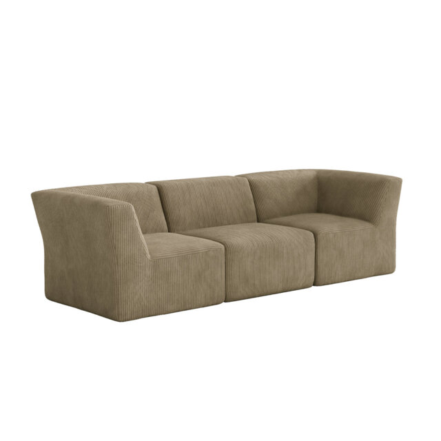 Berlare 3 - Piece Upholstered Corduroy Modular Sectional Sofa â Fully Compressed, No Assembly Required