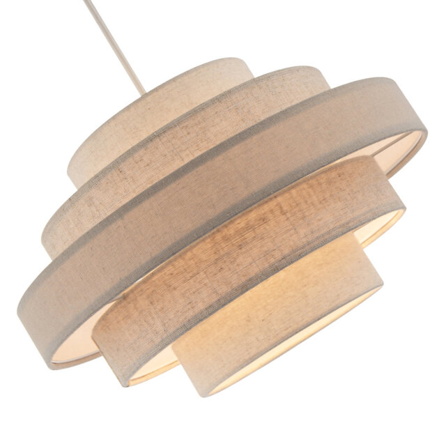 Five Tier Pendant Lighting Shade With Linen By Happy Homewares