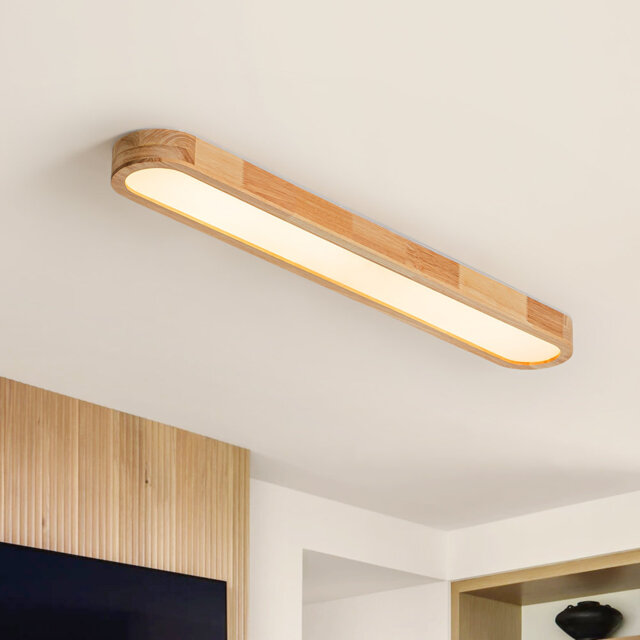 Farmhouse Round-Corner LED Flush Mount Ceiling Light