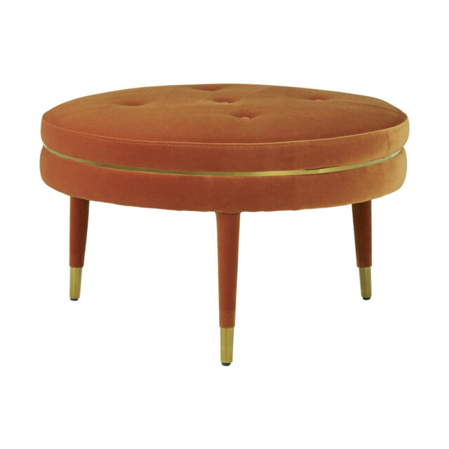 Reuben 76cm Wide Tufted Round Solid Colour Ottoman