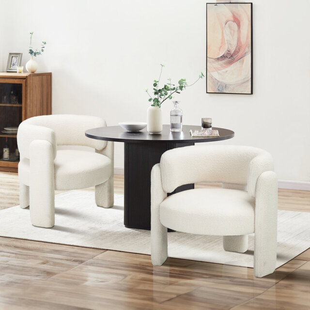 Velvet Upholstered Barrel Armchair