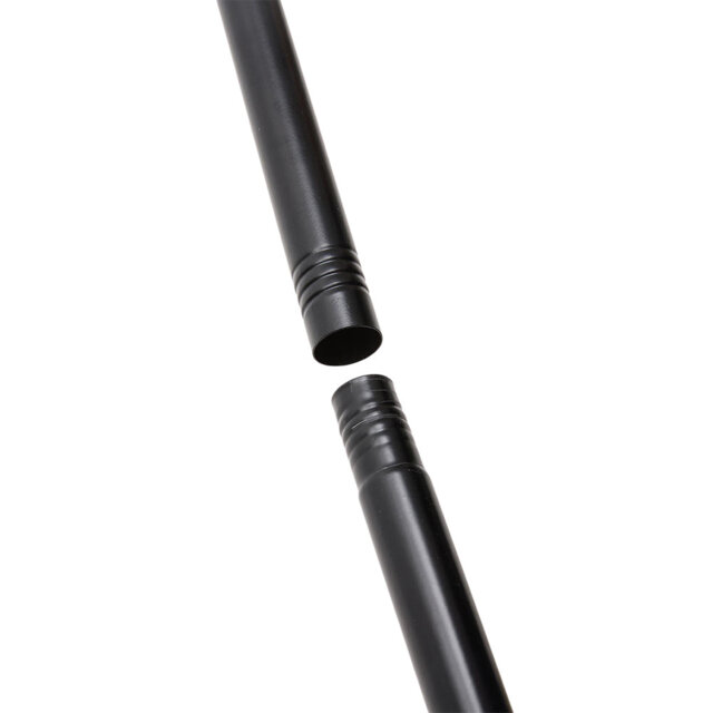 Glossy Black Metal Telescopic Curtain Rod with Brackets