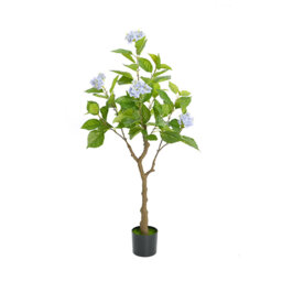 Realistic Faux Hydrangea Tree – Artificial Plant with Lush Purple Blooms – Indoor & Outdoor Decorative Potted Greenery for Home, Office, Living Room –