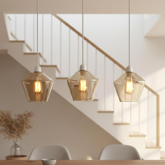 16cm Modern Glass Lamp Shade- 3Pack Lampshade Pendant Light Shade Modern Lampshade Versatile Light Cover for Floor and Table Lamps for Living Room Bed