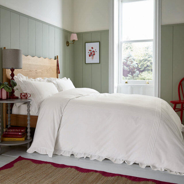 Evie Pintucks Cotton Duvet Cover Set