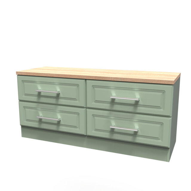 Aalysia 4 Drawer Bed Box in Reed Green & Bardolino Oak (Ready Assembled)