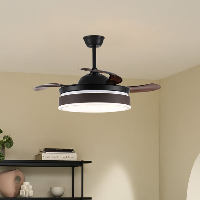 107Cm Alvernon 3 - Blade Ceiling Fan with Remote Control and Light Kit Included