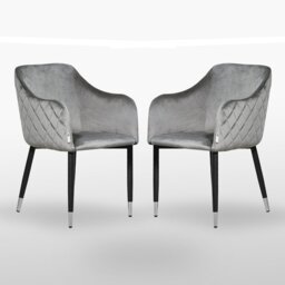 Holdenville Modern Velvet Dining Chairs - Ergonomic Button Back with Metal Legs - Armchair for Living Room Dining Room Restaurants Set of 2