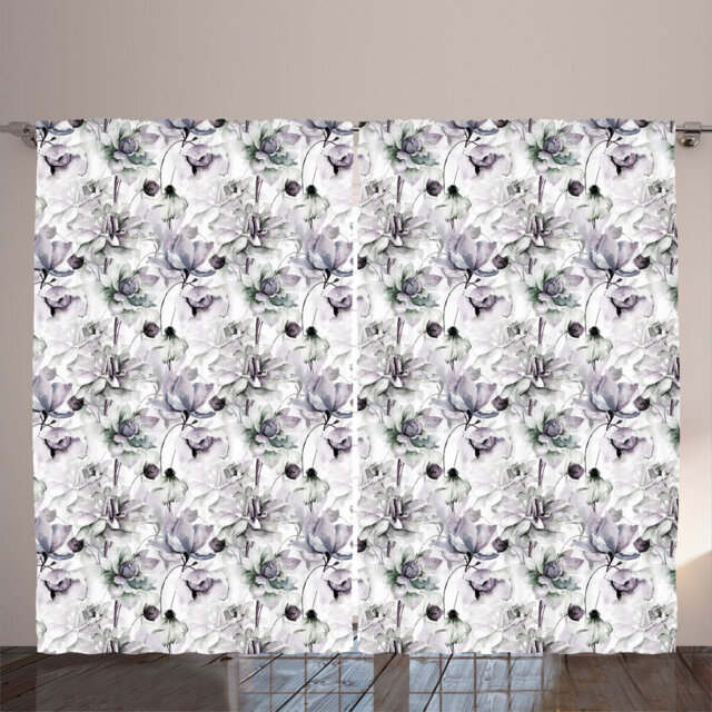Rustic curtain, pastel -colored blooming petals, flower, purple laurel green