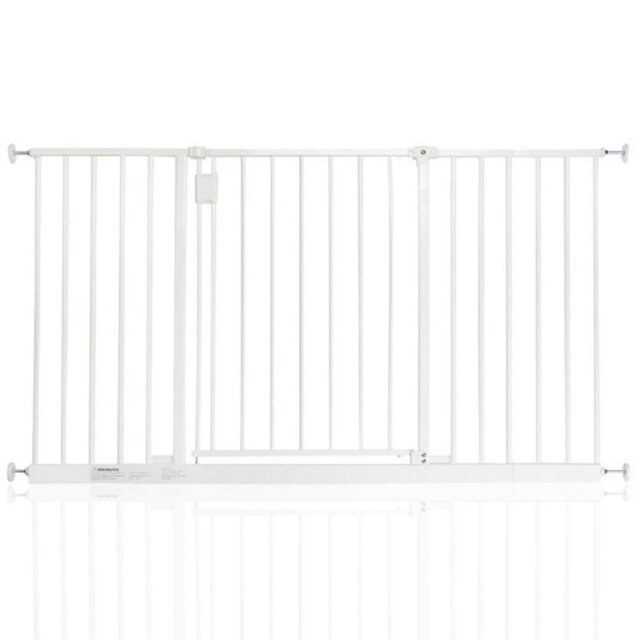 Latitude Run Extra Wide Hallway Dog Gate, Pressure Fit Pet Gate, Puppy Safety Barrier for Hallways and Wide Spaces, Easy Installation