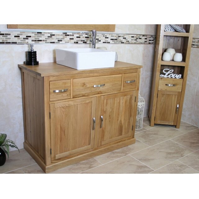 Holden Solid Oak 1000mm Free-Standing Vanity Unit