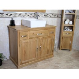 Holden Solid Oak 1000mm Free-Standing Vanity Unit