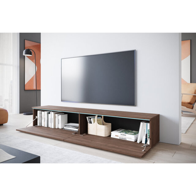"Unfinished TV Stand for TVs up to 77"" with Fireplace Included"