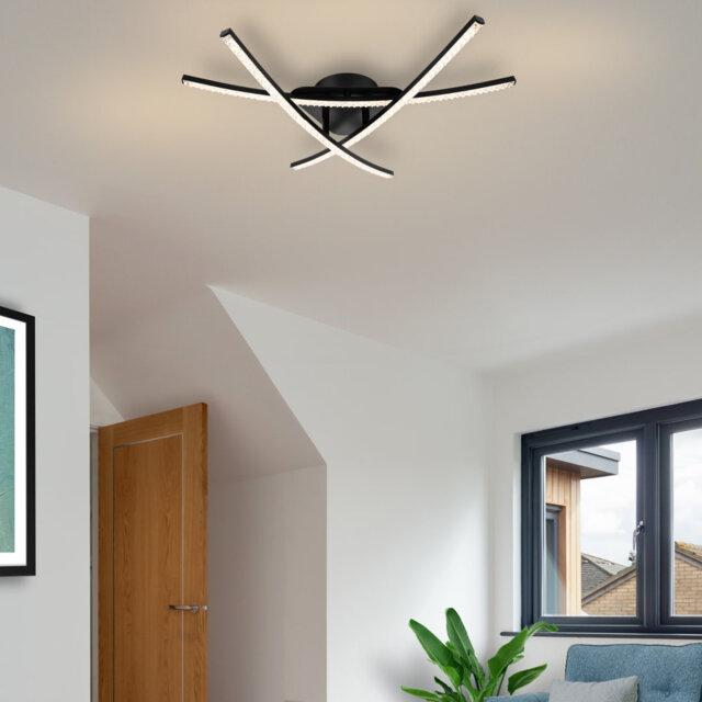 Samford 3 Light Built-in, Integrated LED, Beaded, Modern Ceiling Flush Light - 57x50x10cm, non-dimmable, 3,000K Neutral white