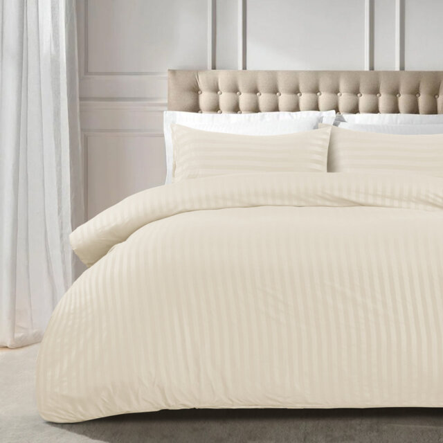 Microfiber Striped Duvet Cover with Pillow Shams Included