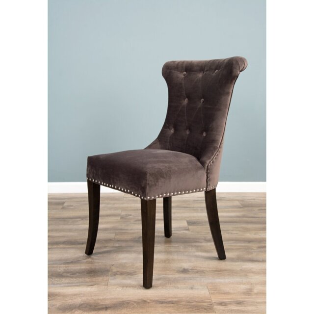 Willse Velvet Upholstered Wing Back Side Chair