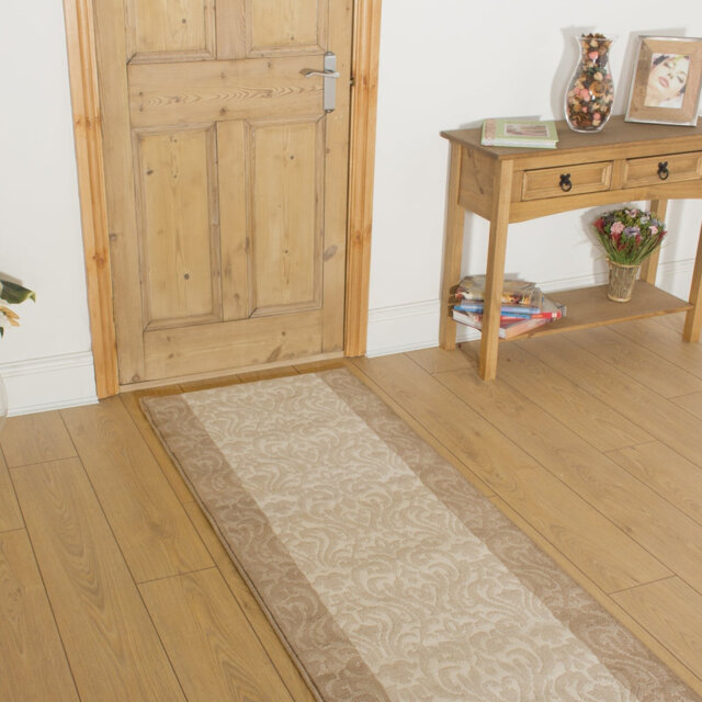 Baroque Ivory Hallway Runner Rug – Soft, Comfortable & Durable Carpet for Hall, Kitchen & Corridor