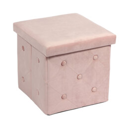Farview 38cm Wide Velvet Square Ottoman with Storage