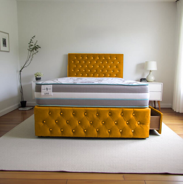 Upholstered Divan Bed with Mattress