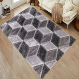 Alyha Geometric Machine Tufted Shag Indoor / Outdoor Area Rug