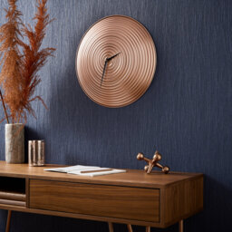 Art for the Home Rose Gold Whirl Clock Wall Art
