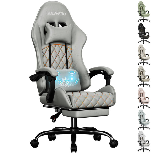 Metro Lane Adjustable Reclining Ergonomic Swiveling PC & Racing Game Chair with Footrest