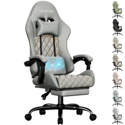 Metro Lane Adjustable Reclining Ergonomic Swiveling PC & Racing Game Chair with Footrest