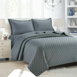 Ledarion Polyester Solid Colour Bedspread with Pillow Shams Included