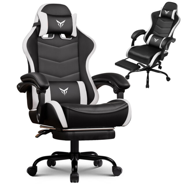 GTPLAYER Adjustable Faux Leather Swiveling PC & Racing Game Chair