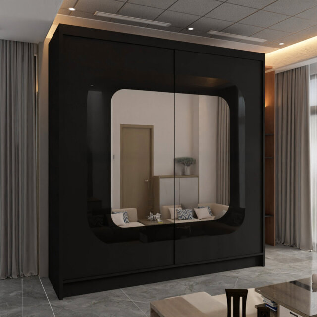 Chorley Sliding Mirror Door Wardrobe – Modern Freestanding Bedroom Storage in 2 Sizes and 5 Colour Options