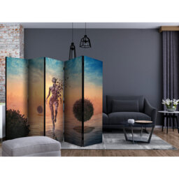 Gunes 225cm W x 172cm H 5 - Panel Solid Wood Folding Room Divider