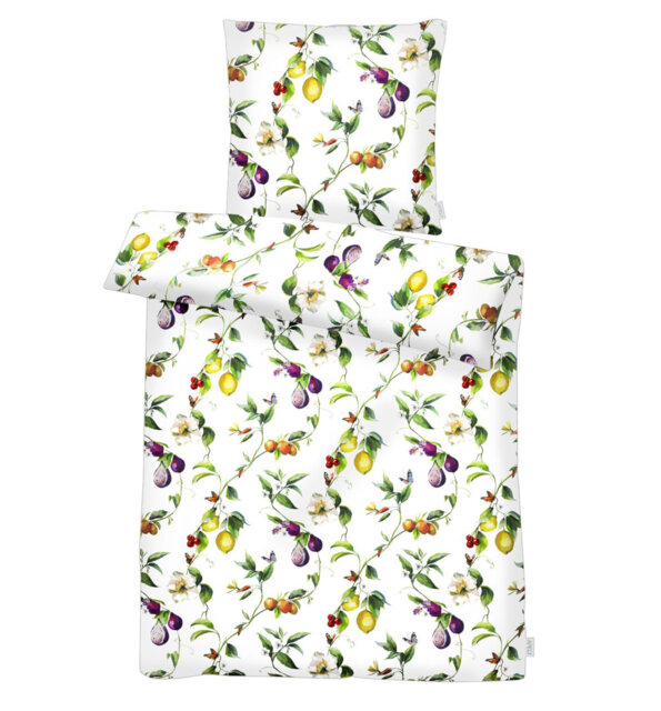 White/Green/Yellow 100% Cotton  2 Piece Duvet Cover Set