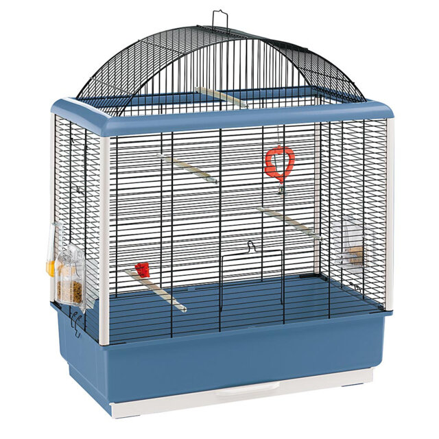69 cm Iron and Plastic Dome Top Hanging Bird Cage with Wheels with Stand with Perch with Tray