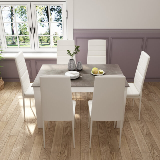 Elfredia 6 Person 73Cm Height Wood Dining Set