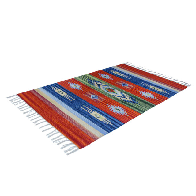 Handmade Cotton Red /Green Rug