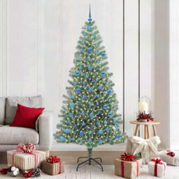 vidaXL Artificial Christmas Tree Snow Flocked with LED Light